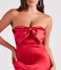 Bella Satin Rhinestone Bow Party Dress sold by Windsor