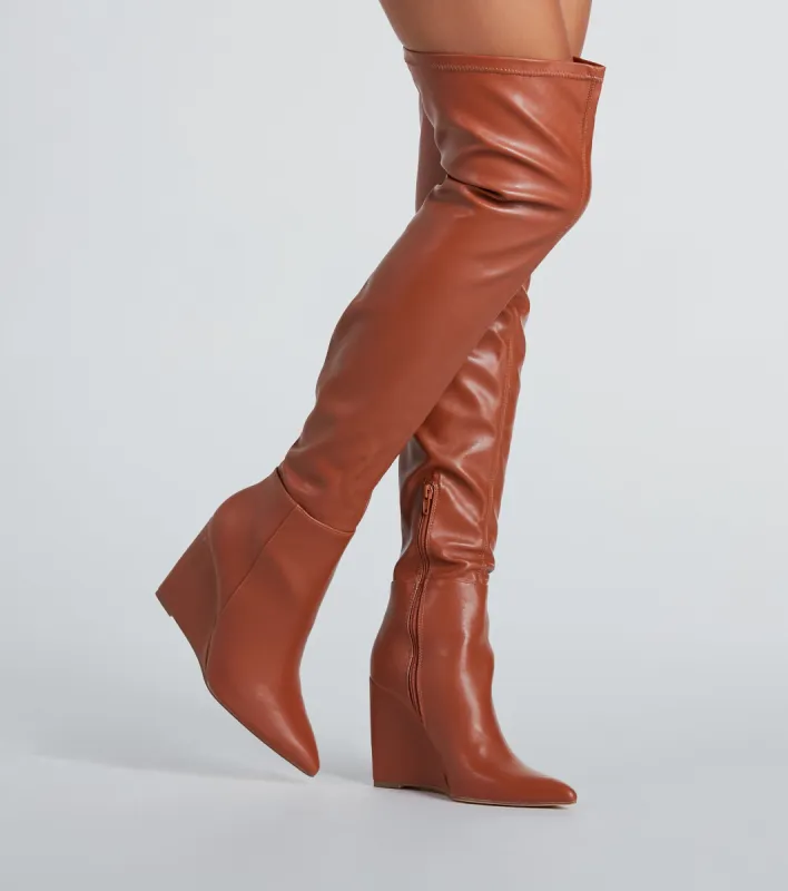 Standing Out Wedge Over-The-Knee Boots sold by Windsor