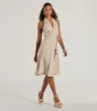 Delightful Charm Halter A-Line Midi Dress sold by Windsor