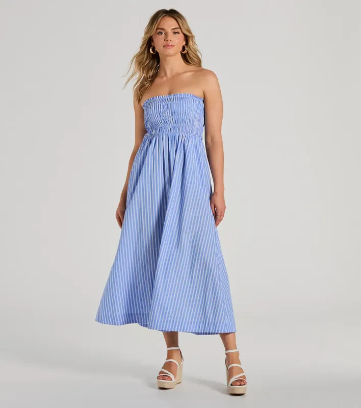 Signature Stripes Strapless A-Line Maxi Dress sold by Windsor