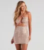 CLEARANCE - Disco Beauty Sequin Mini Dress sold by Windsor