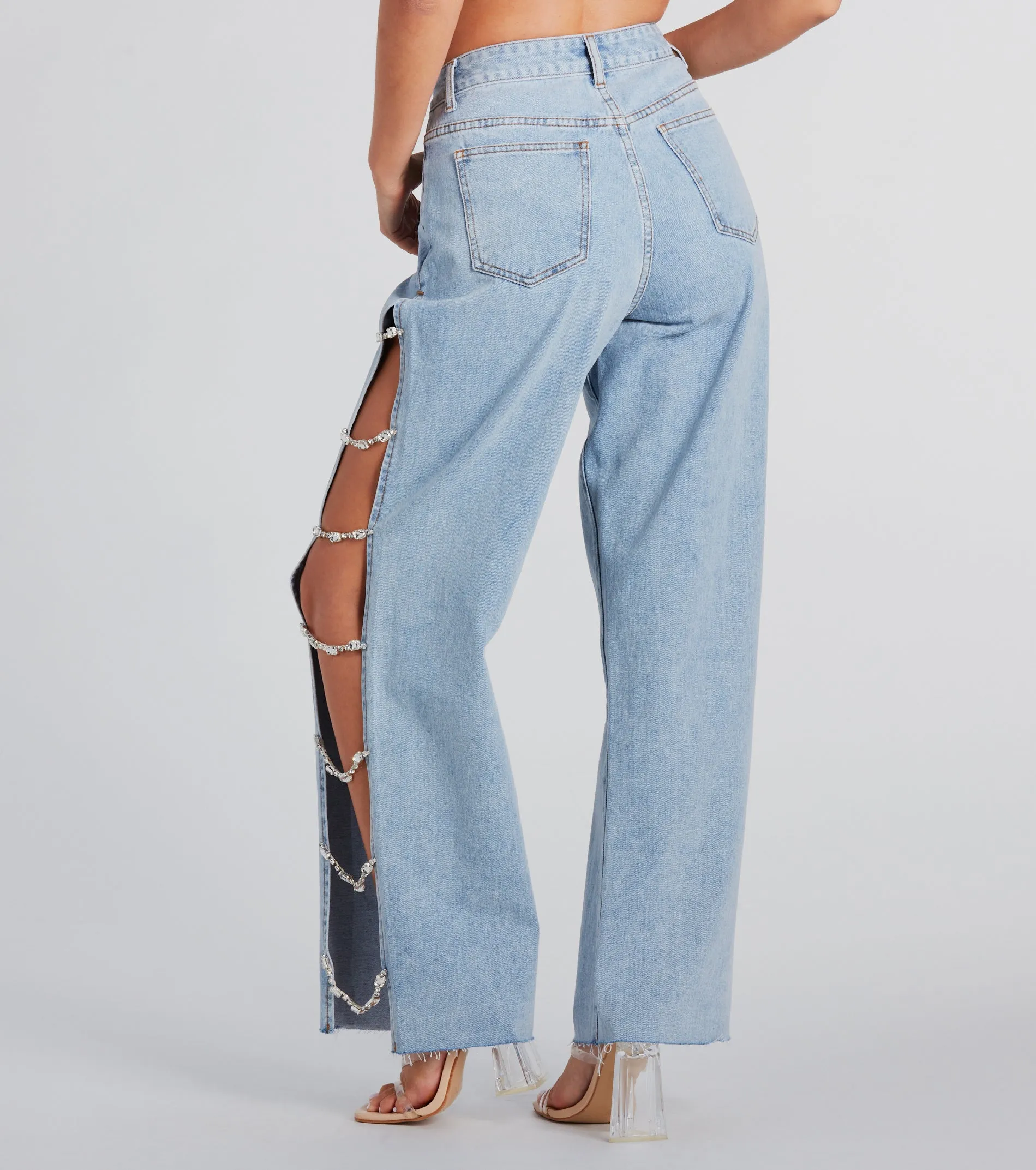 Glam Crush High-Rise Gemstone Denim Jeans sold by Windsor product image thumbnail 3