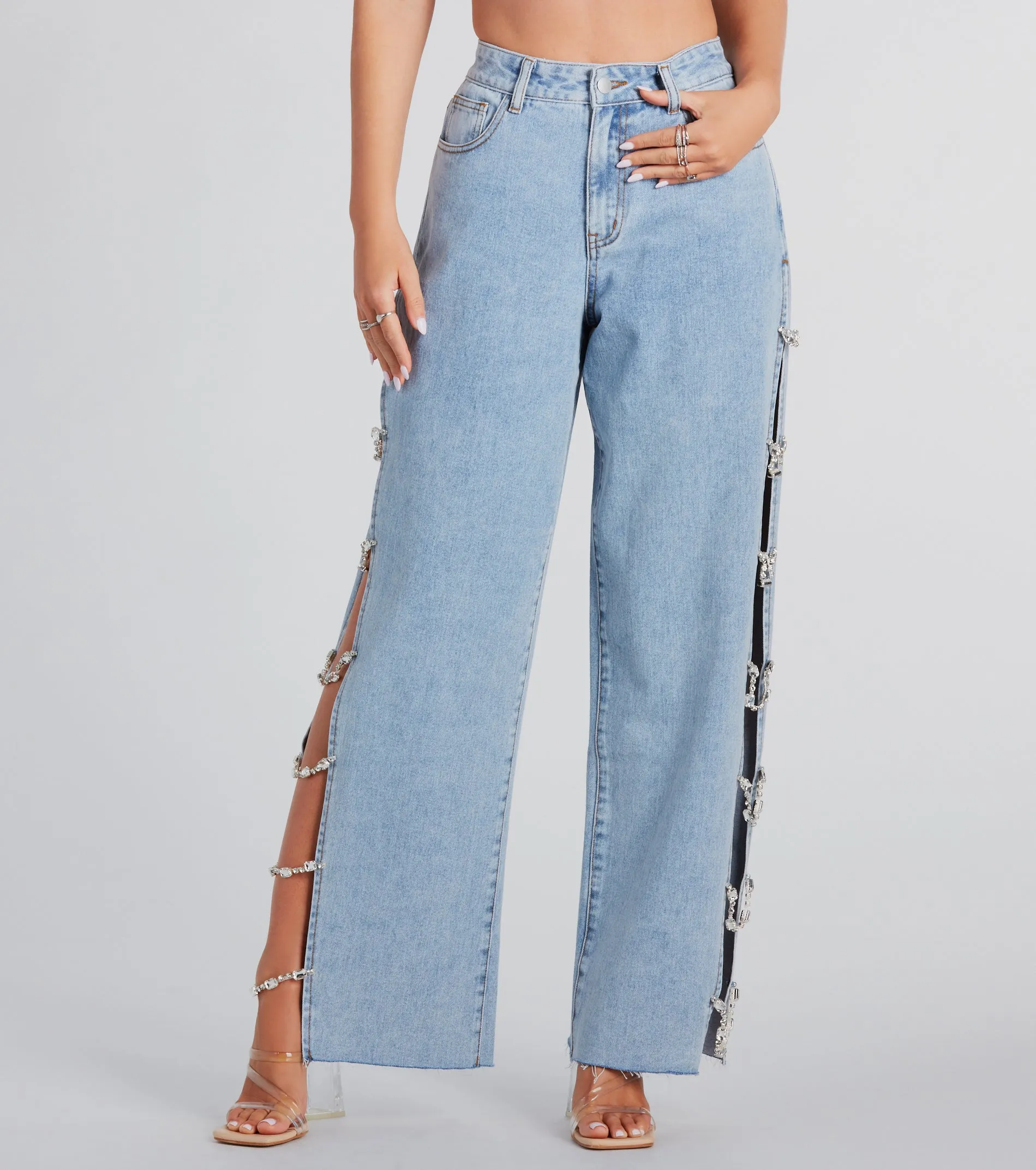 Glam Crush High-Rise Gemstone Denim Jeans sold by Windsor product image thumbnail 2