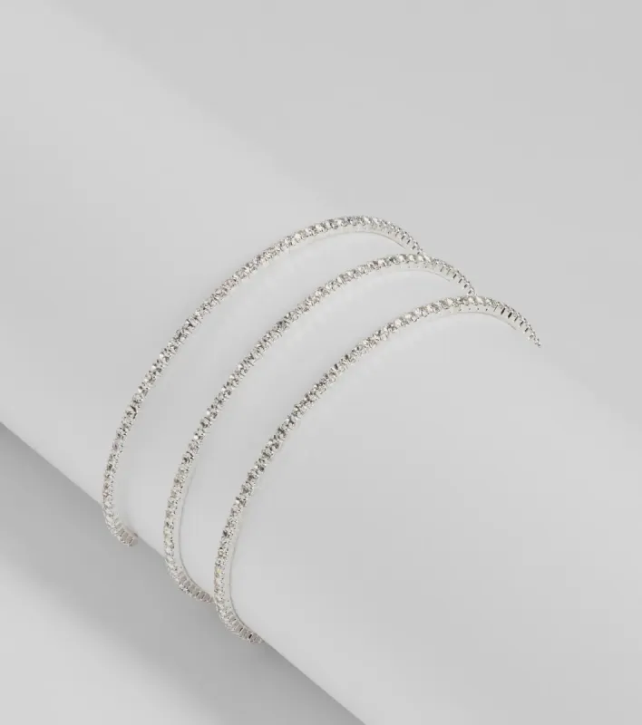 Sleek Dazzle Rhinestone Spiral Bracelet sold by Windsor