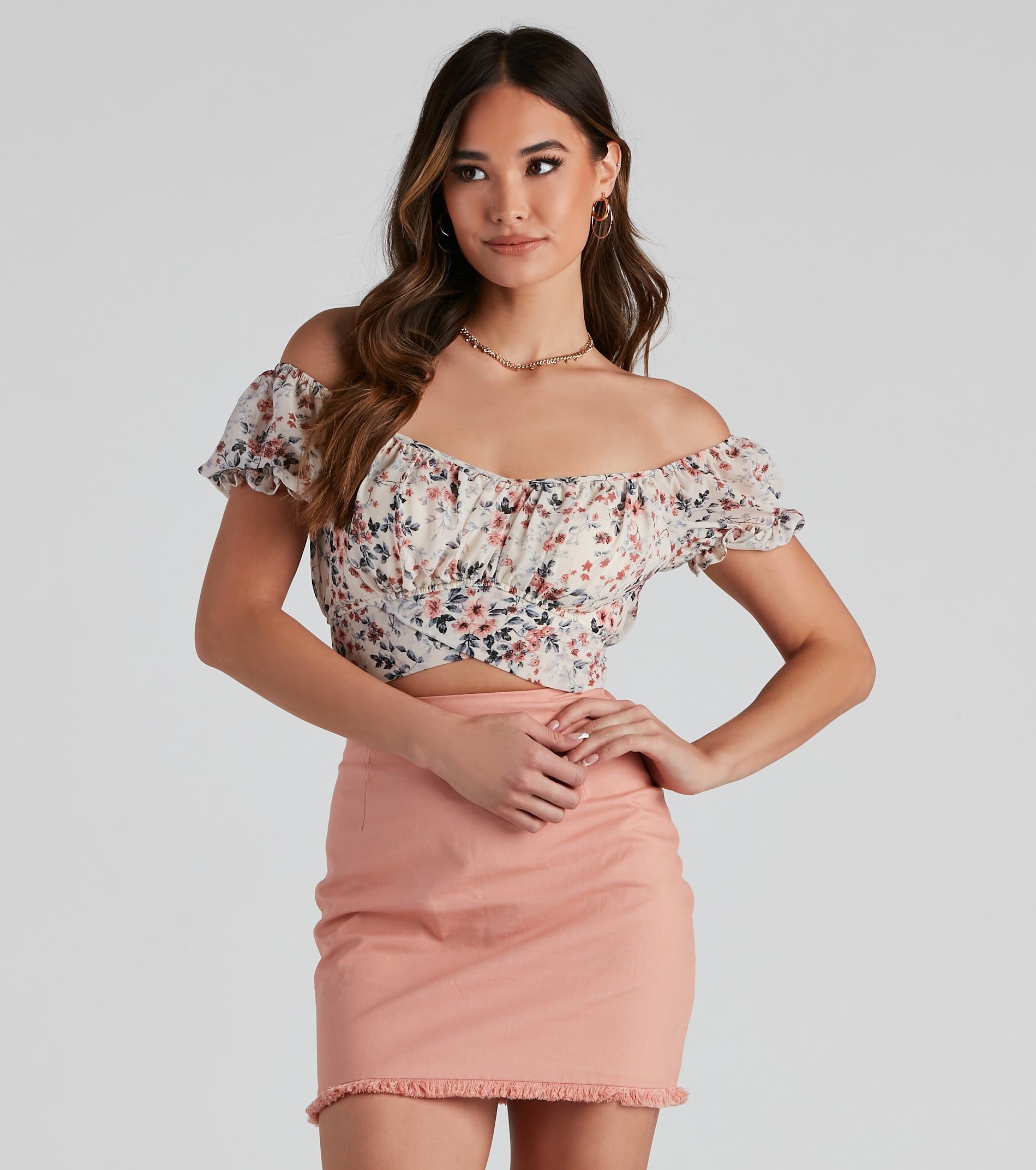 Floral Blooms Chiffon Tie-Back Top sold by Windsor
