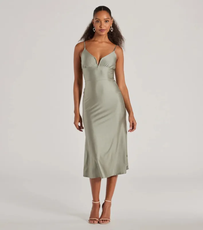 Cause To Celebrate V-Neck A-Line Midi Dress sold by Windsor