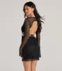 Think Sunshine Long Sleeve Cutout Crochet Mini Dress sold by Windsor