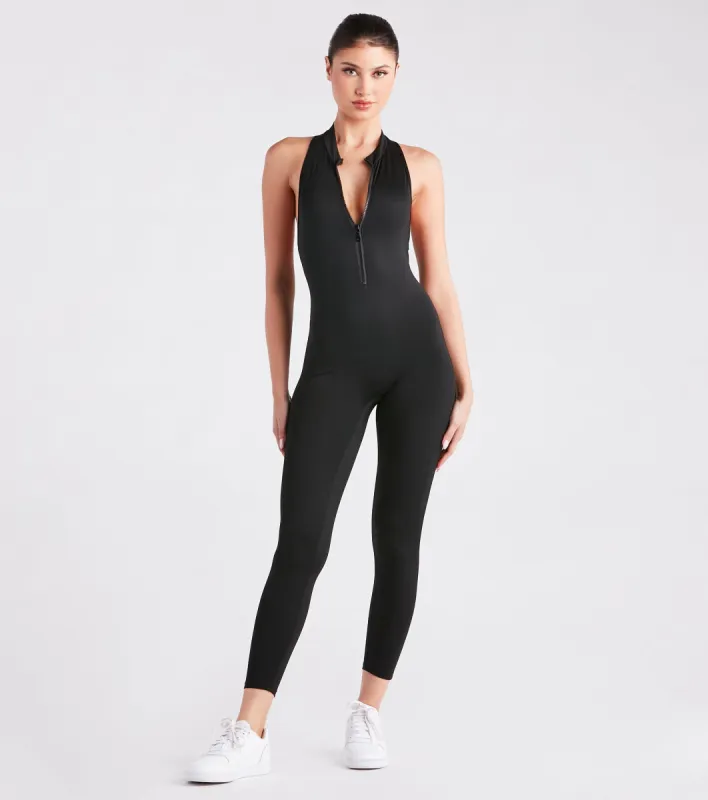 Girl On The Go Zip-Front Active Jumpsuit sold by Windsor