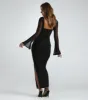 Becka Formal Mesh High Slit Long Dress sold by Windsor