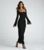 Becka Formal Mesh High Slit Long Dress sold by Windsor
