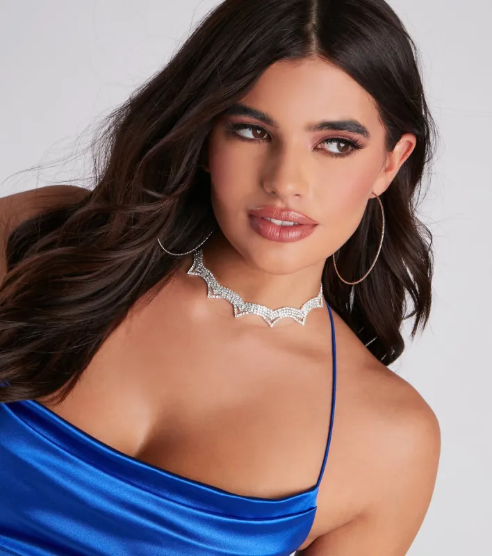 Luxe Glam Rhinestone Choker Necklace sold by Windsor