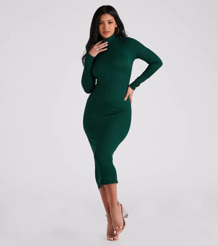 Winter Chic Style Midi Sweater Dress sold by Windsor