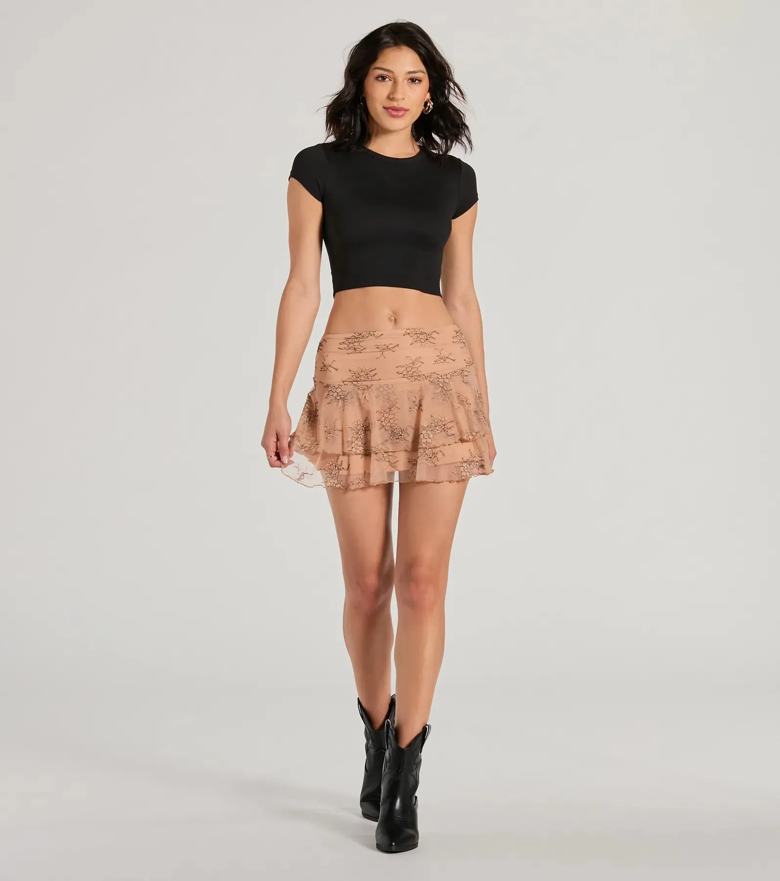 Darling Dreamer High-Rise Lace Mini Skirt sold by Windsor product image thumbnail 5
