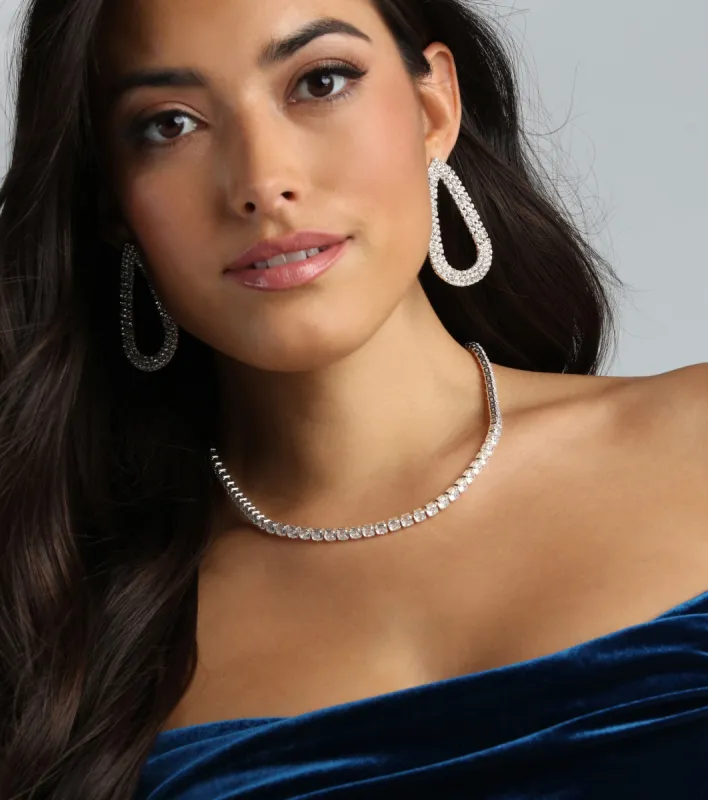 Forever Chic Cubic Zirconia Tennis Chain Necklace sold by Windsor