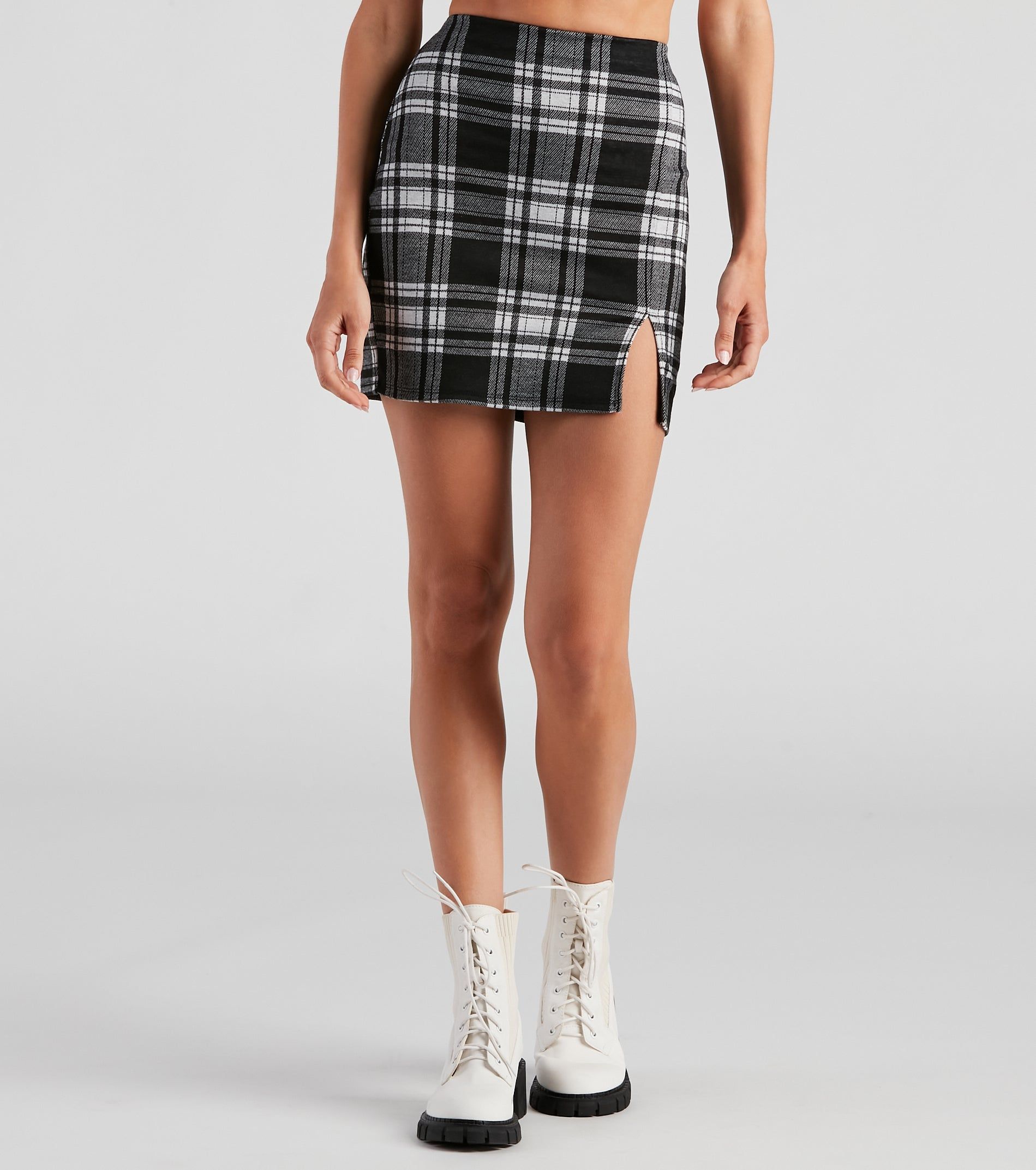 Plaid Crush Slit Mini Skirt sold by Windsor product image thumbnail 4