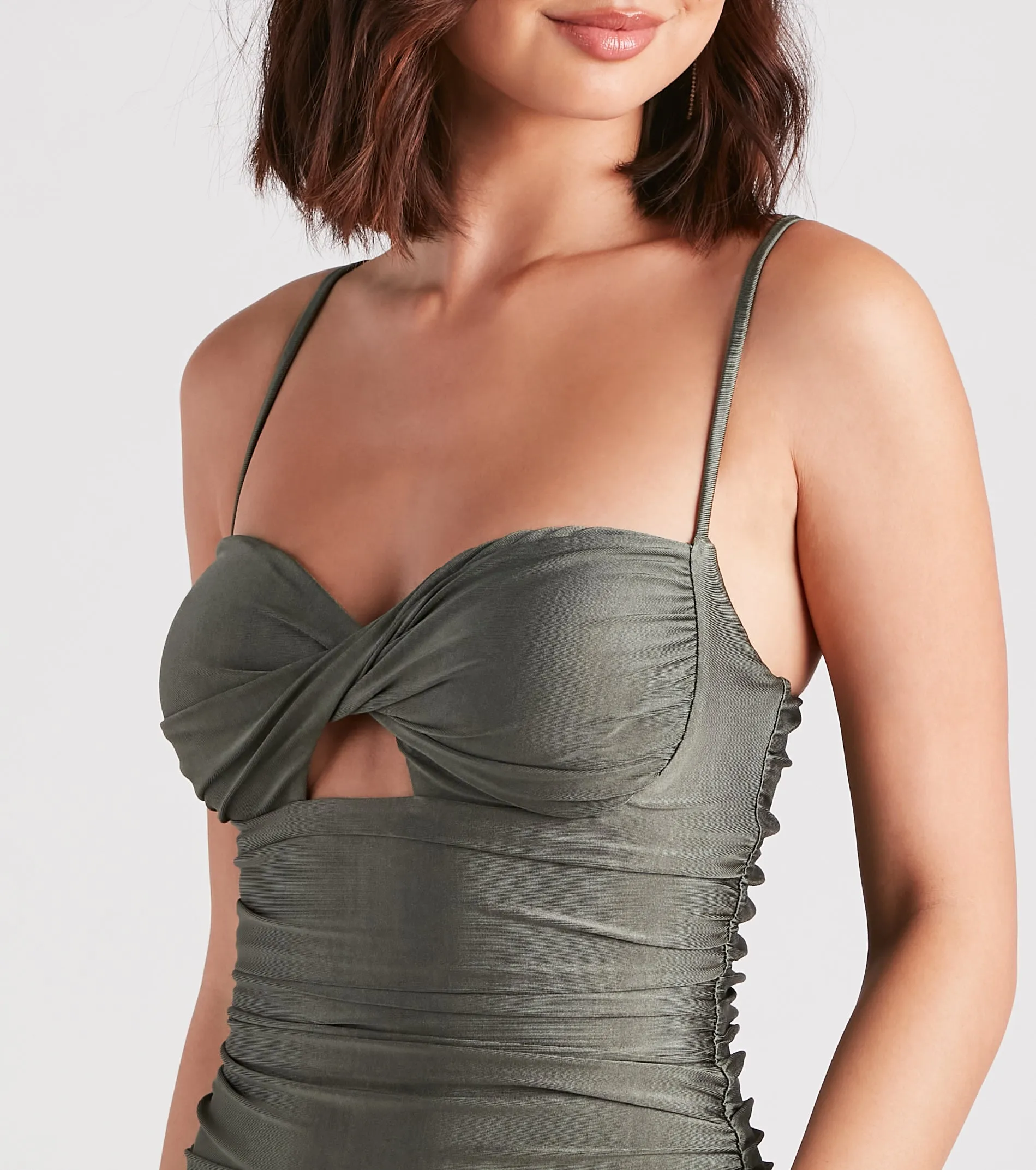 Feeling Fab Satin Ruched Mini Dress sold by Windsor product image thumbnail 4