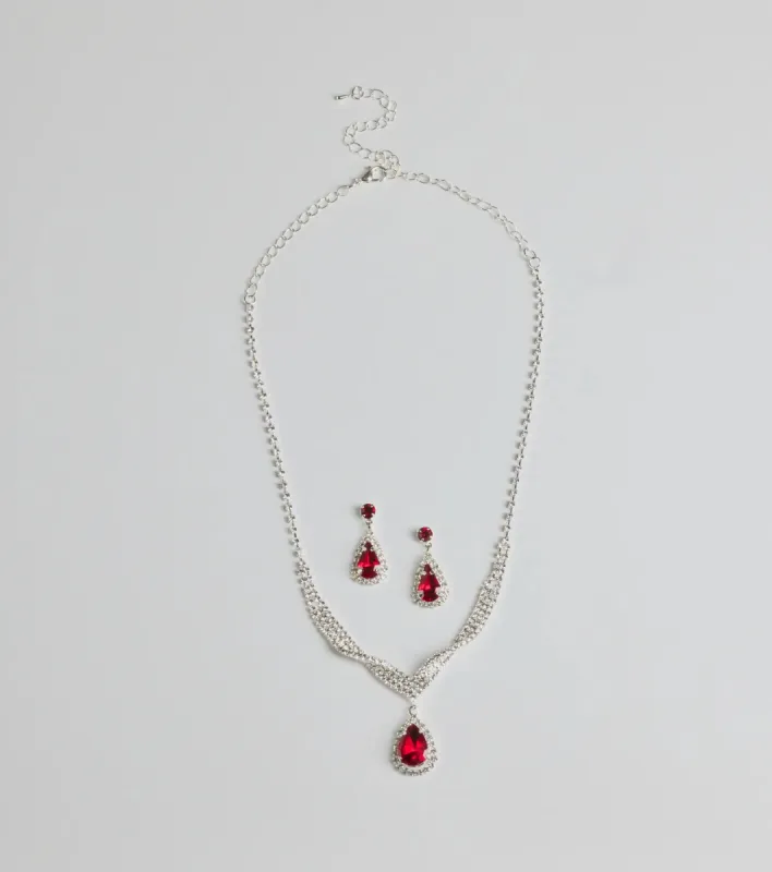 Gorgeous Radiance Gemstone Necklace And Earrings Set sold by Windsor