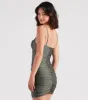 Feeling Fab Satin Ruched Mini Dress sold by Windsor
