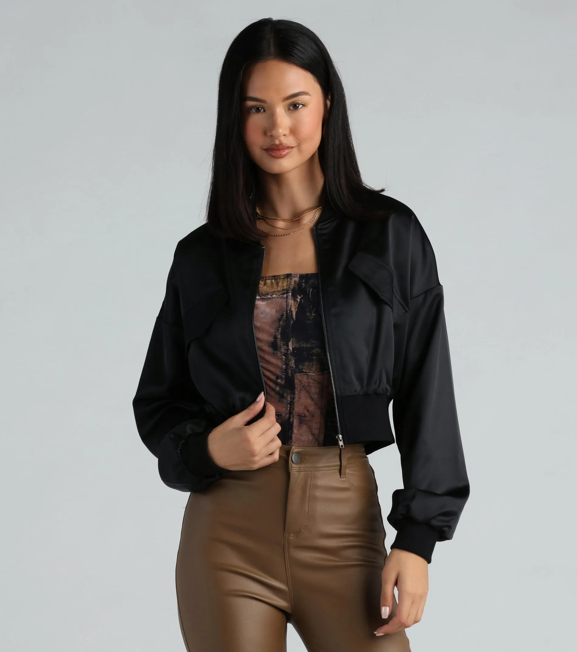 Next-Level Cool Satin Bomber Jacket sold by Windsor