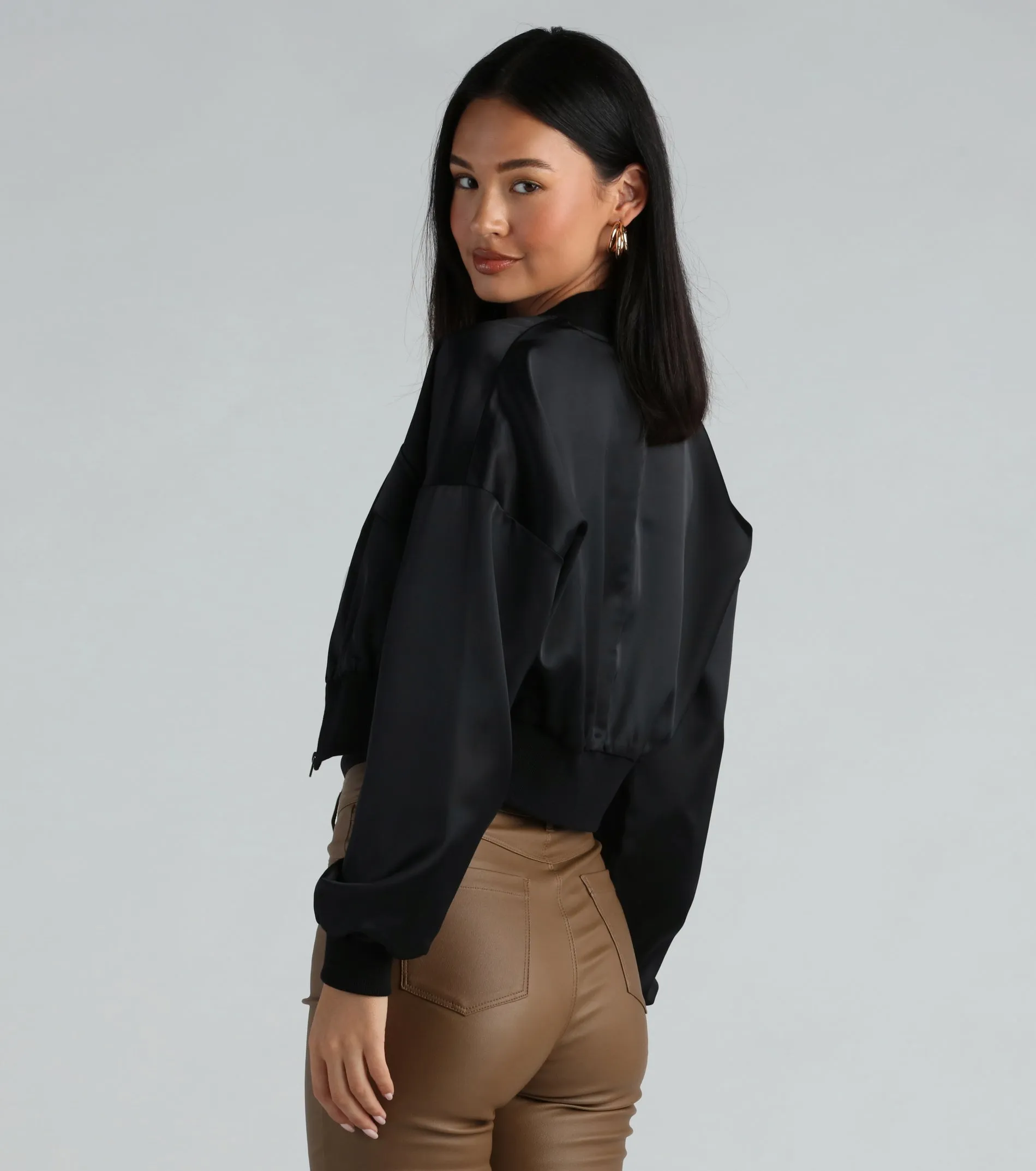 Next-Level Cool Satin Bomber Jacket sold by Windsor product image thumbnail 2