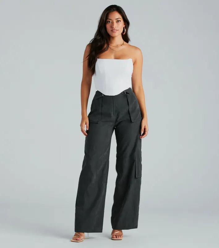 Trendy Girl Wide-Leg Cargo Twill Pants sold by Windsor