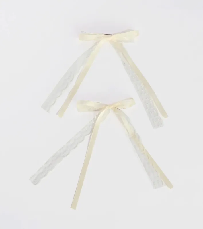 Dainty Chic Lace Bow Barrettes sold by Windsor