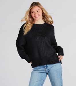 CLEARANCE - Good Vibes Oversized Pullover Sweater sold by Windsor