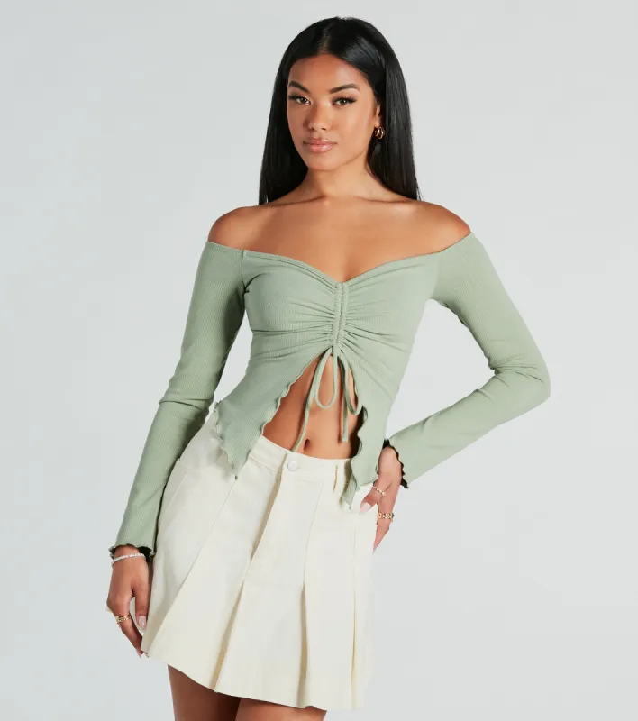 Day To Day Off-The-Shoulder Crop Top sold by Windsor