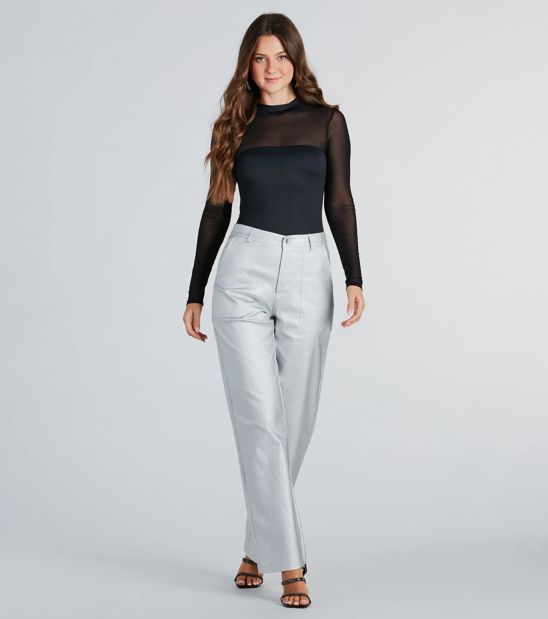 Confident Babe Mesh Mock Neck Bodysuit sold by Windsor product image thumbnail 3