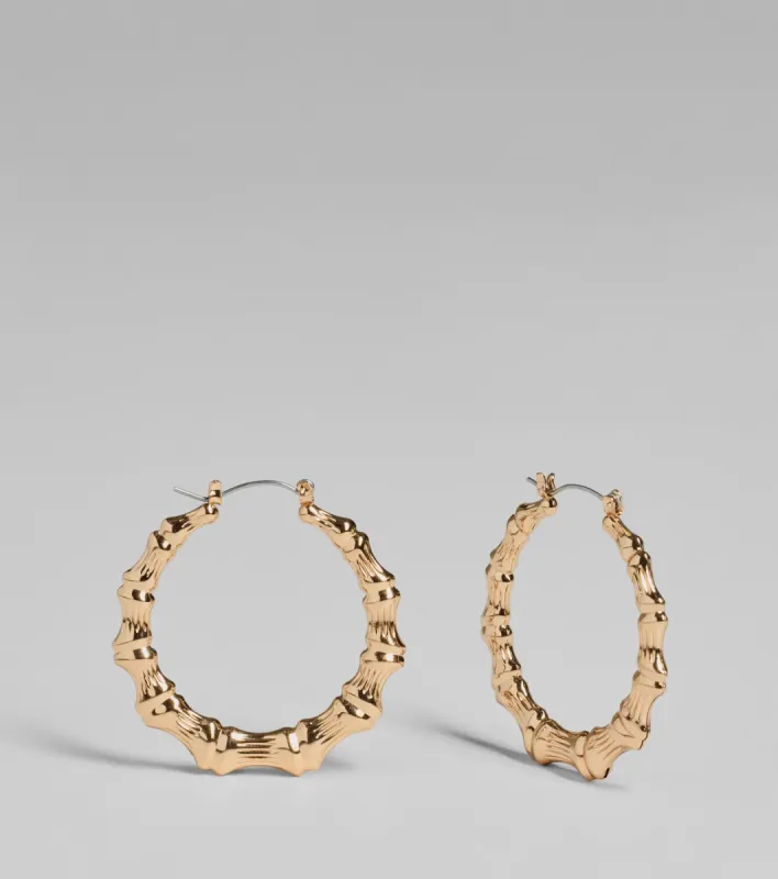 Chic Trendsetter Bamboo Hoop Earrings sold by Windsor