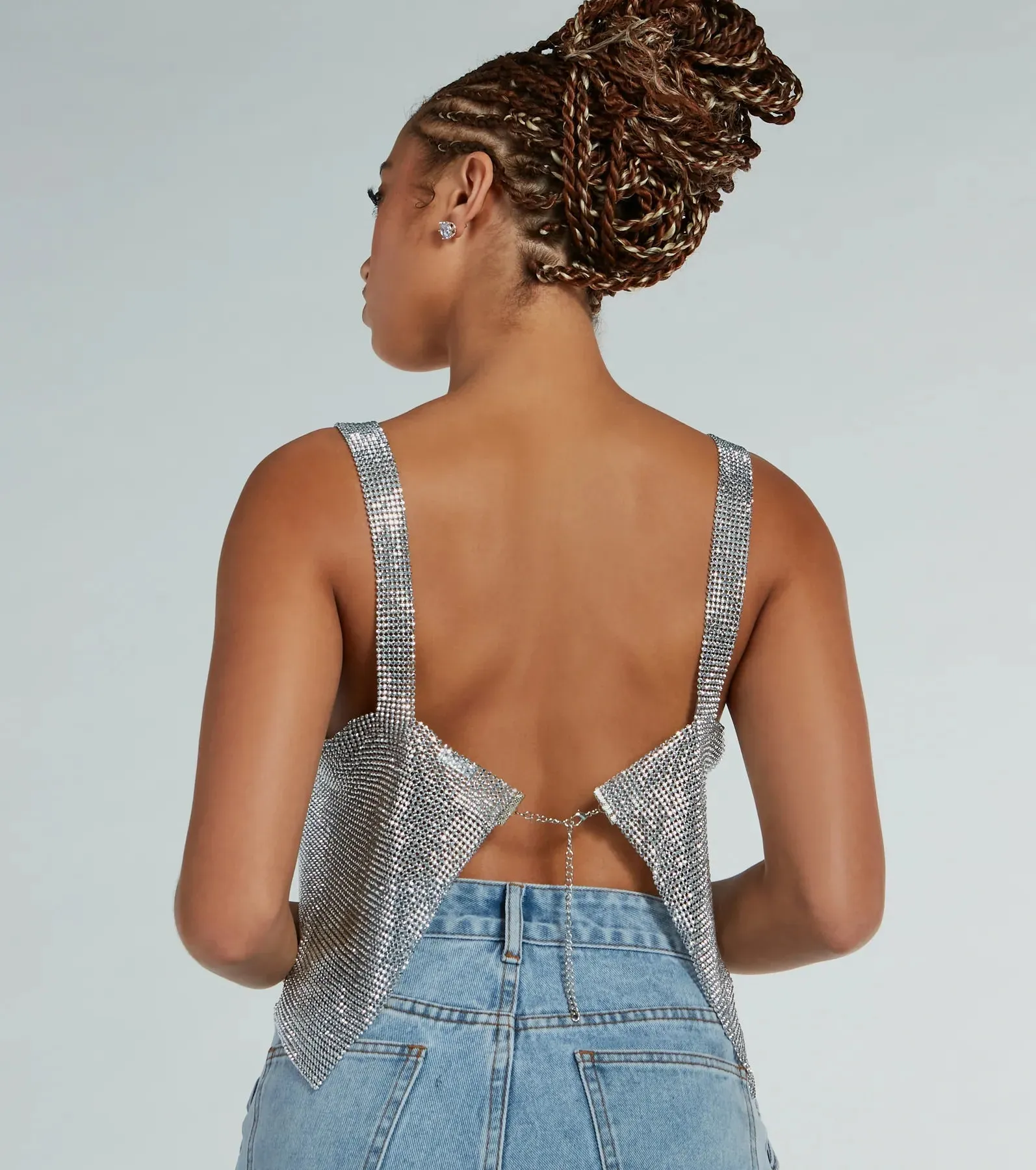 She's So Dazzling Sequin Chainmail Tank Top sold by Windsor product image thumbnail 3