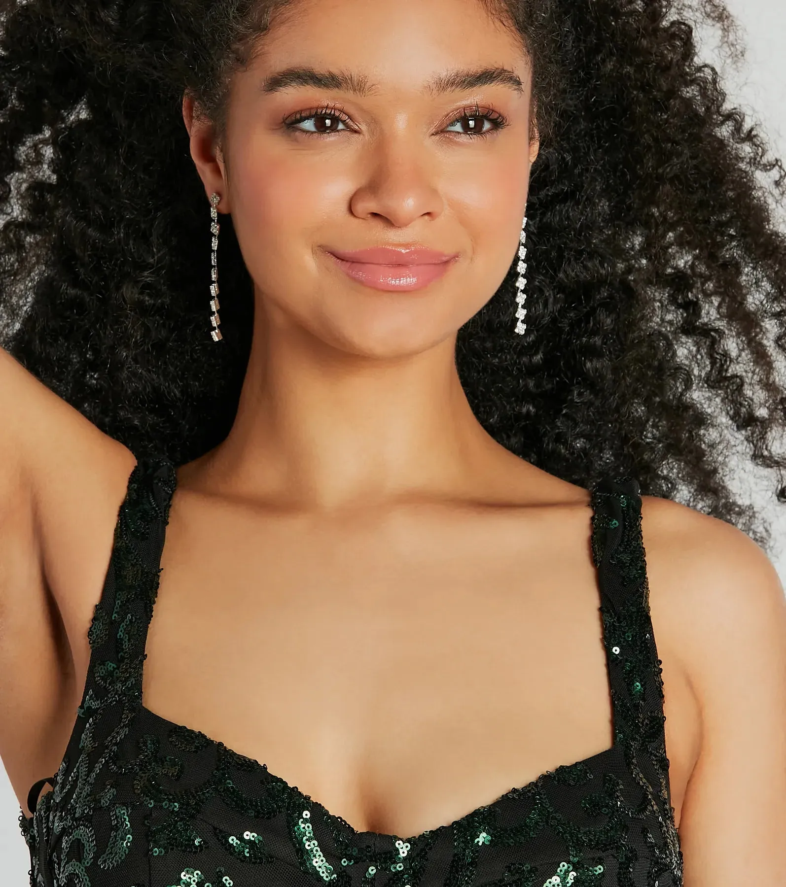 Prettiest Glam Rhinestone Dainty Drop Earrings sold by Windsor