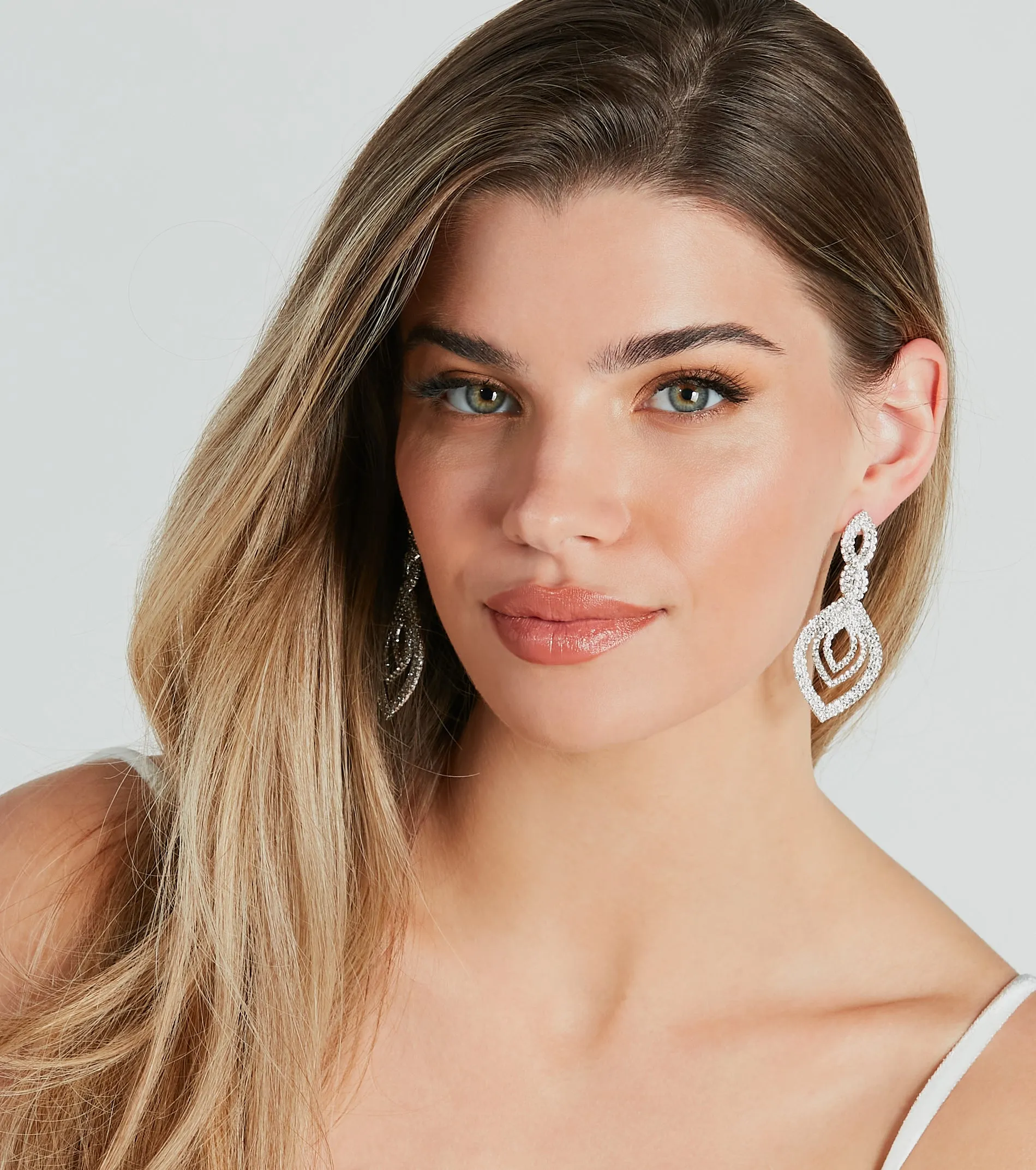 Timeless Elegance Rhinestone Earrings sold by Windsor product image thumbnail 2