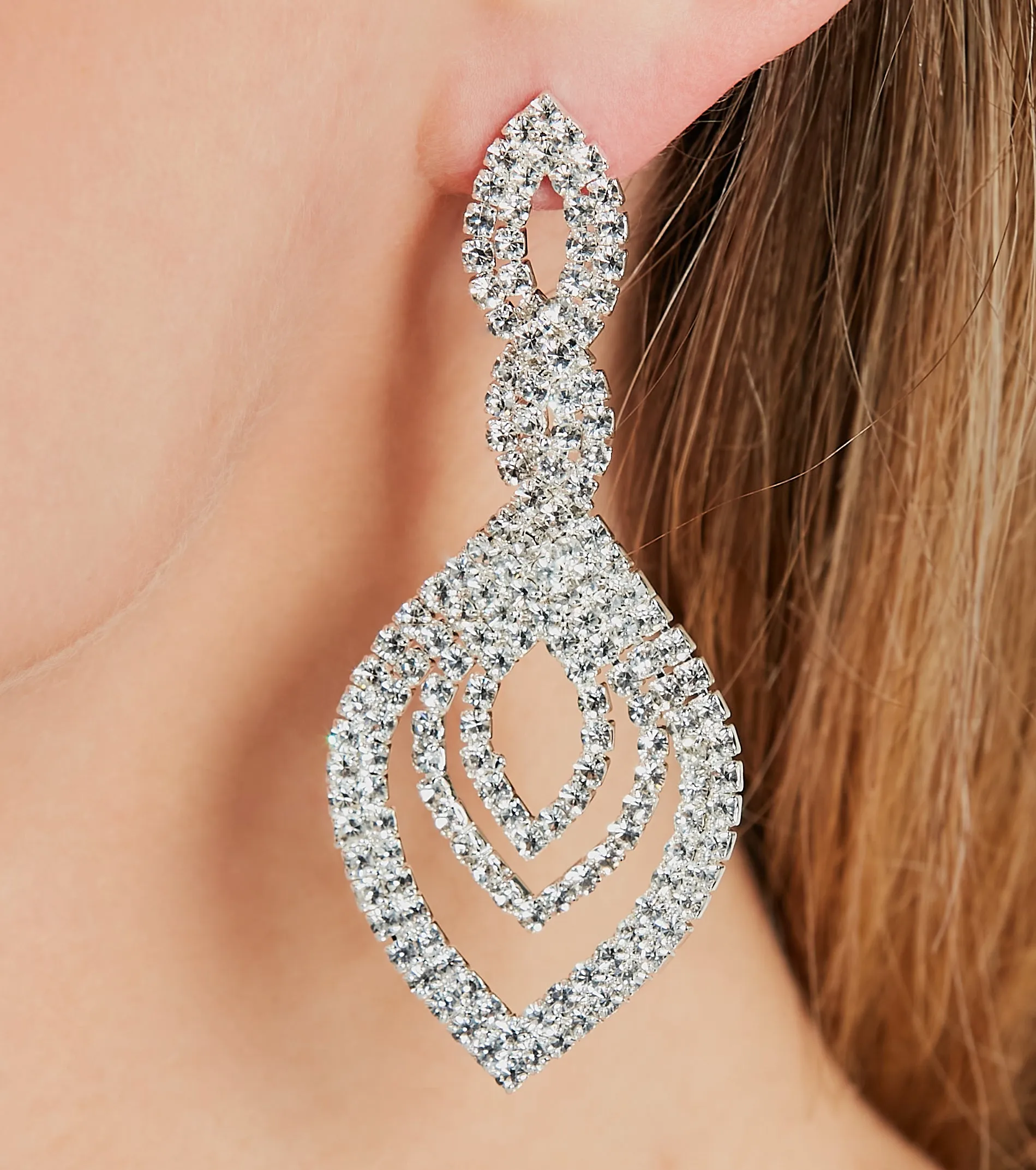 Timeless Elegance Rhinestone Earrings sold by Windsor