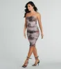 Chic Side Of Town Strapless Mesh Midi Dress sold by Windsor