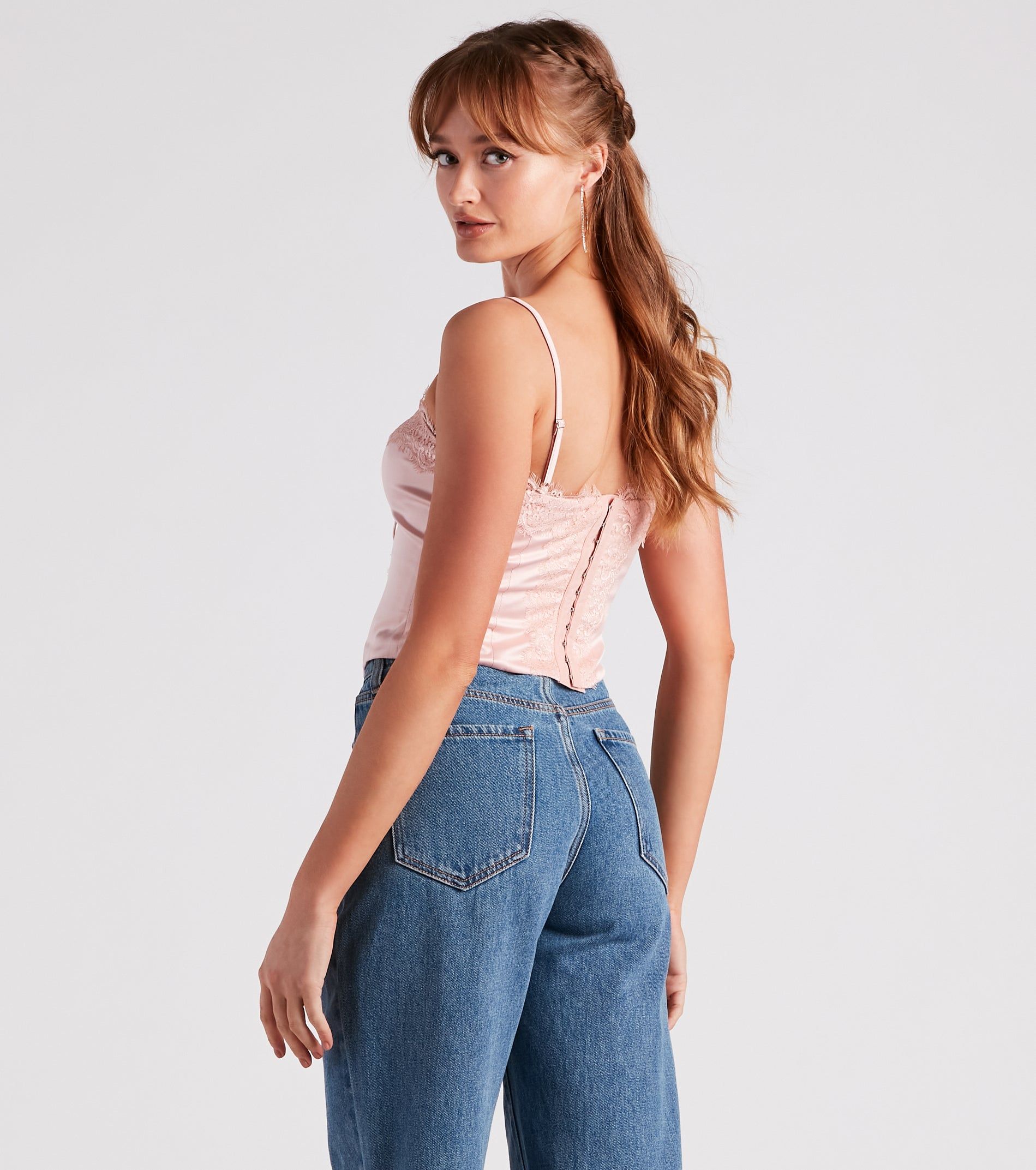 Love Language Satin Lace Trim Top sold by Windsor product image thumbnail 2