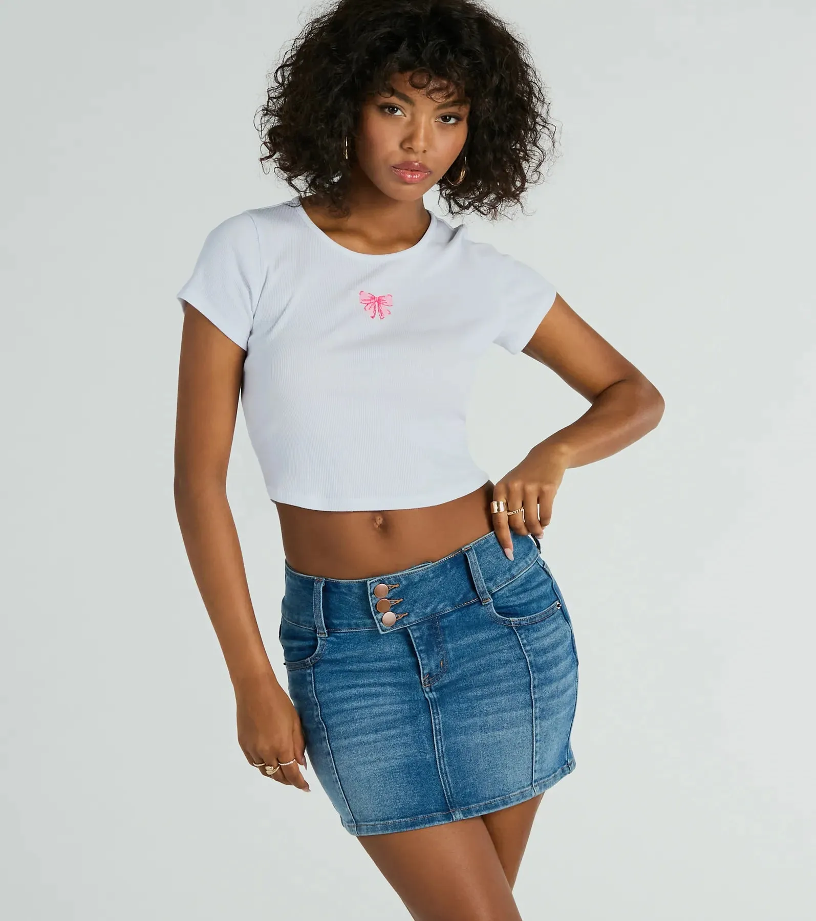 Always A Classic Mid-Rise Denim Mini Skirt sold by Windsor product image thumbnail 4