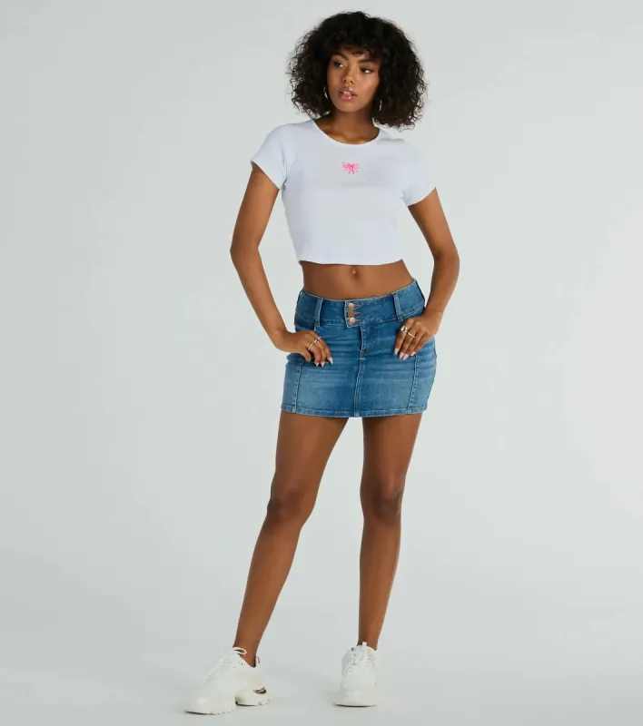 Always A Classic Mid-Rise Denim Mini Skirt sold by Windsor