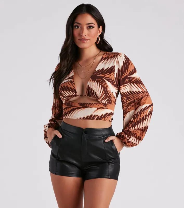 Desert Dreamer Swirl Print Crop Top sold by Windsor