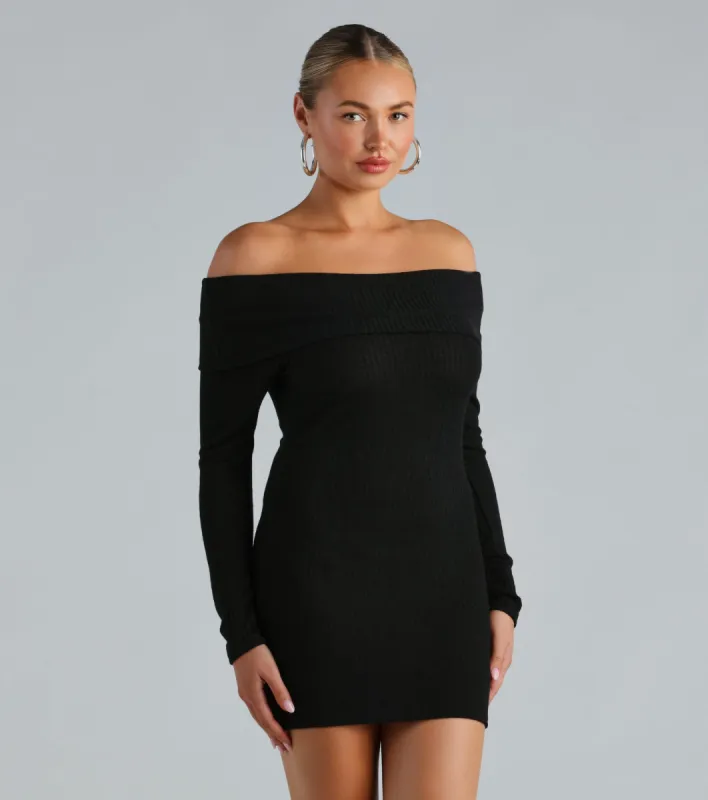 Essential Chic Off-The-Shoulder Mini Dress sold by Windsor