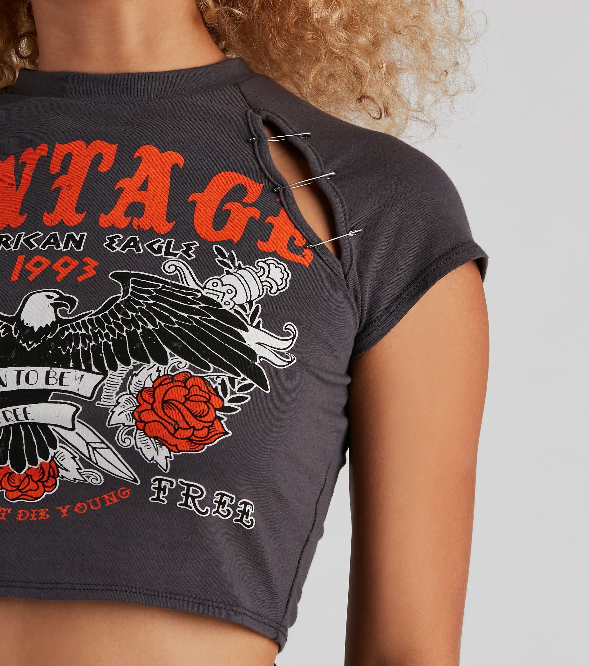 Americana Raglan Graphic Crop Tee sold by Windsor product image thumbnail 2