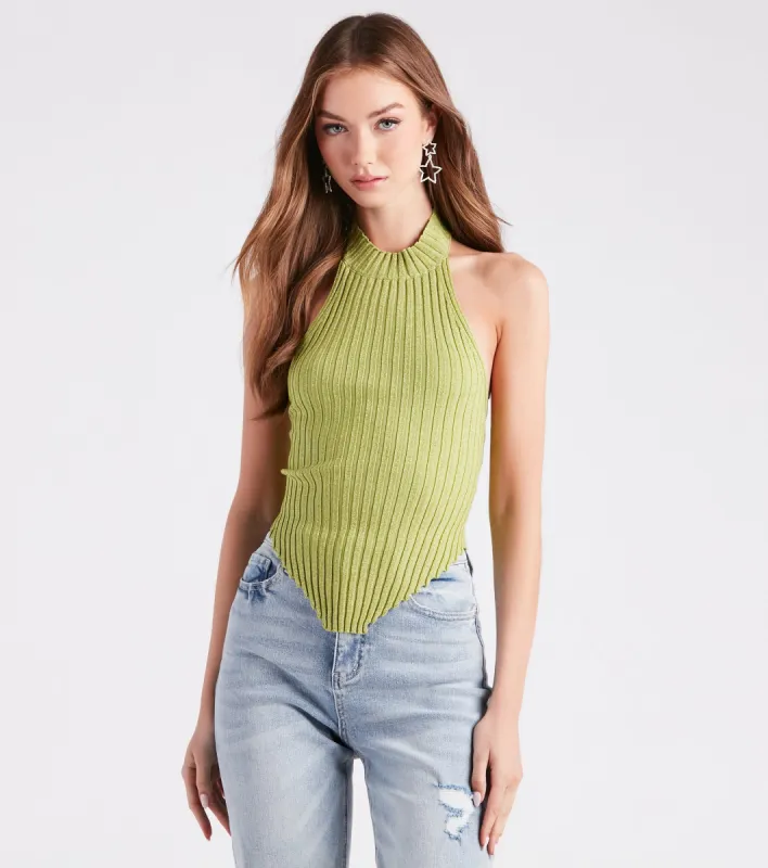 Summer Glow Asymmetric Halter Top sold by Windsor
