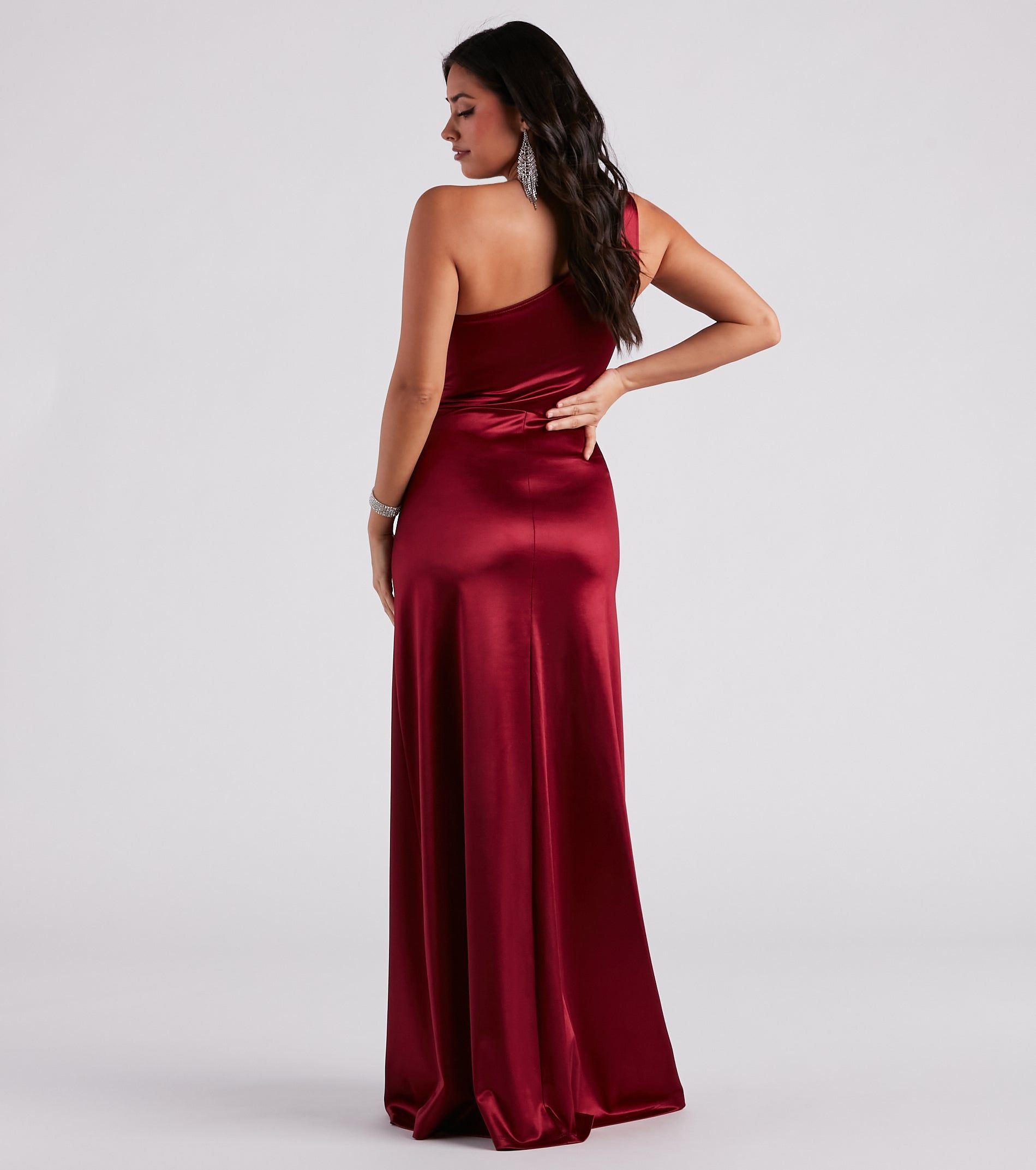 Skyla Formal Satin One-Shoulder A-Line Dress sold by Windsor product image thumbnail 2