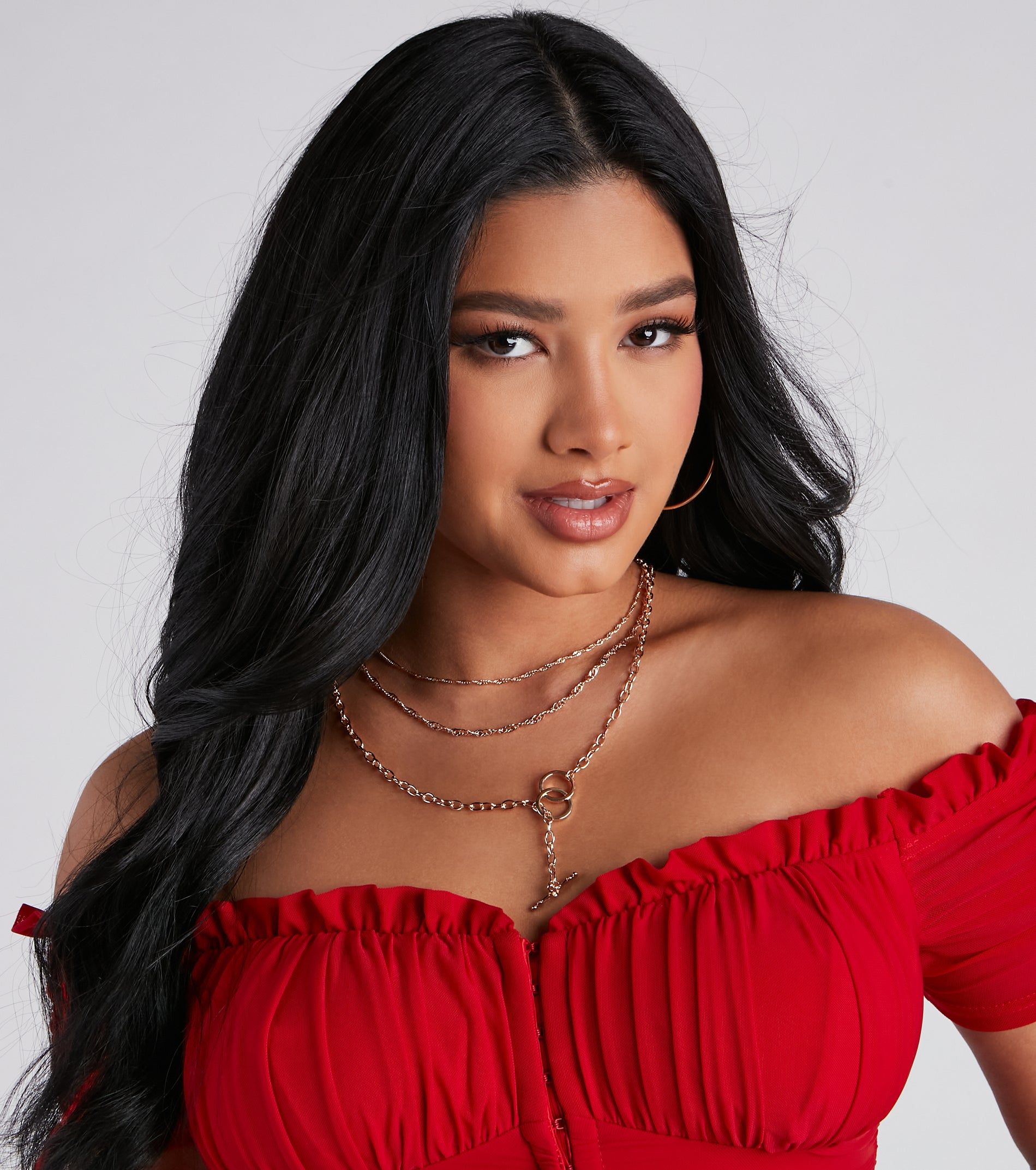 Chic Layered Chain-Link Choker And Collar Necklace sold by Windsor