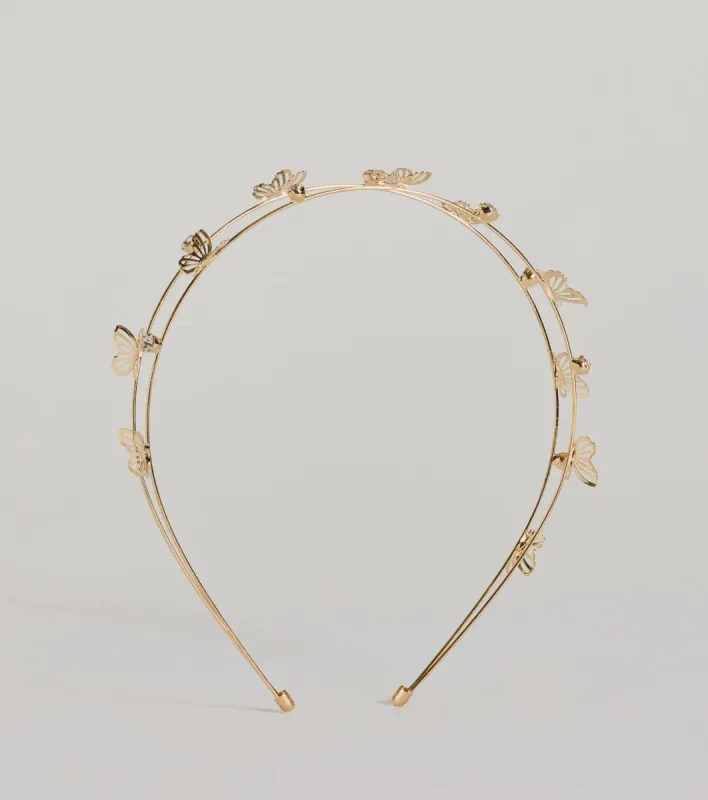 Rare Catch Butterfly Rhinestone Headband sold by Windsor