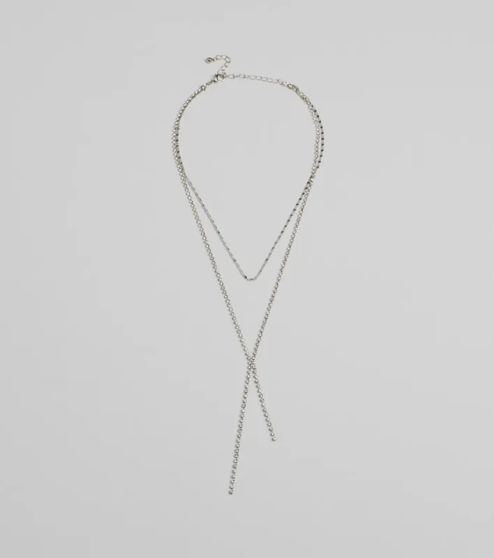 Chic And Dainty Rhinestone Layered Necklace sold by Windsor