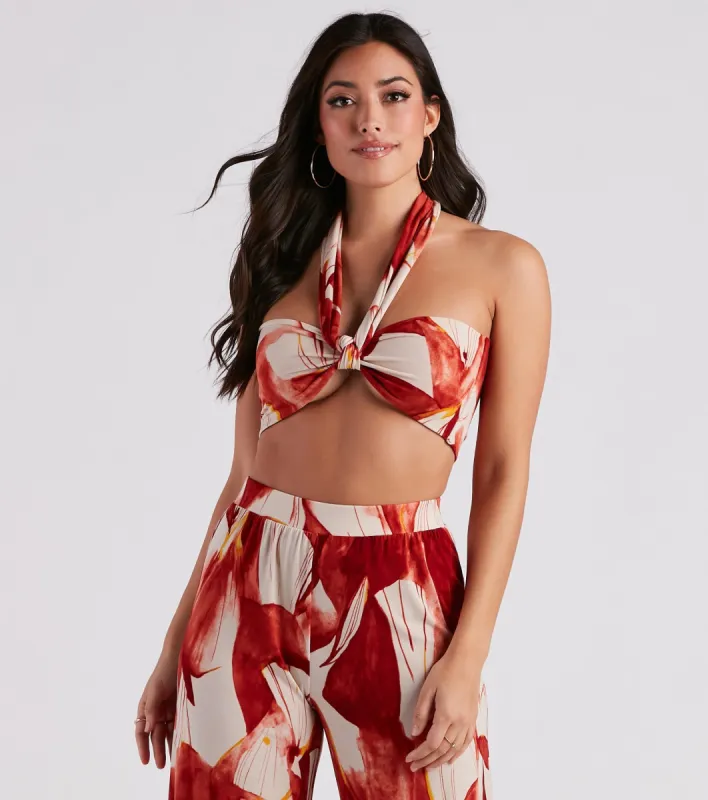 Island Time Floral Cropped Tube Top sold by Windsor