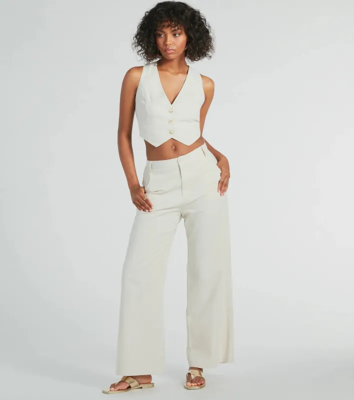 All Play Wide Leg Linen Trouser Pants sold by Windsor