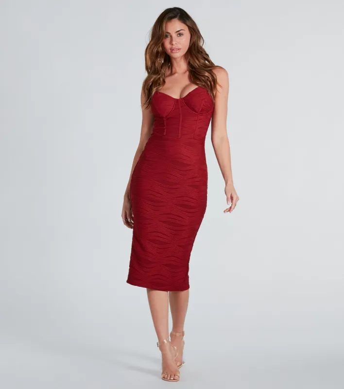 CLEARANCE - Chic And Iconic Textured Knit Midi Dress sold by Windsor