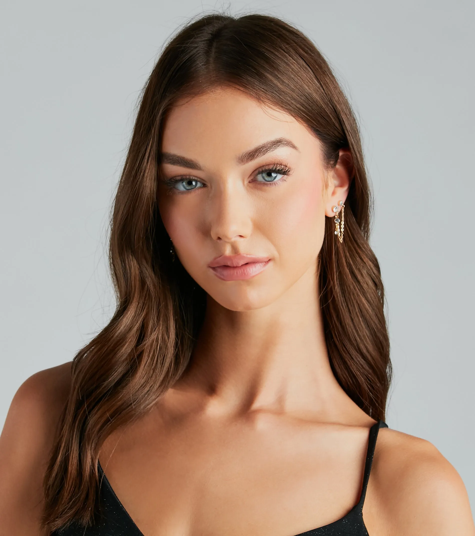 Style And Command Rhinestone Chain Swag Earrings sold by Windsor product image thumbnail 2